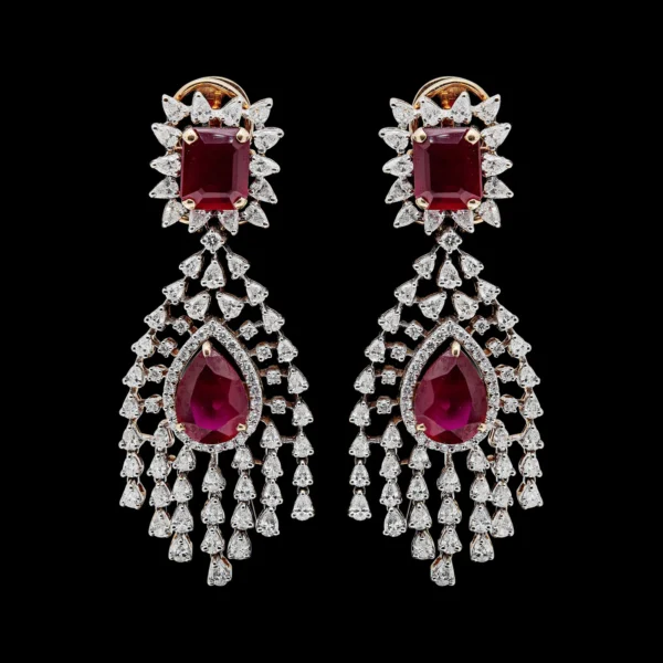 colour stone earrings in kolkata