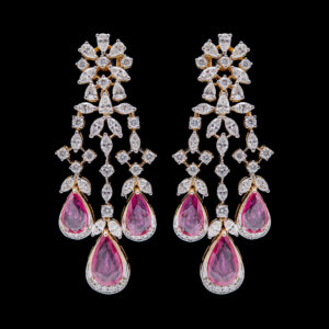 colour stone earrings in kolkata